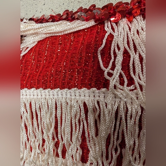 Women’s Red sparkle Fringe 1920’s Flapper Great Gatsby Costume Dress Size XS/S - Picture 10 of 14